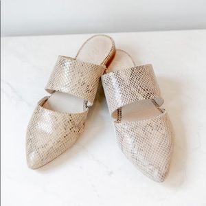 Matisse Snakeskin Cutout Mule Flats